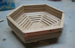 雪糕棍手工制作实用的多边形收纳盒