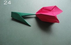鲜花折纸郁金香折纸郁金香（简单的正方形折纸）