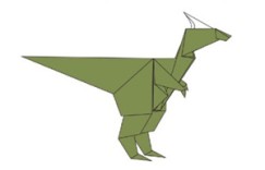 霸王龙的折纸方法，霸气恐龙手工折纸教程