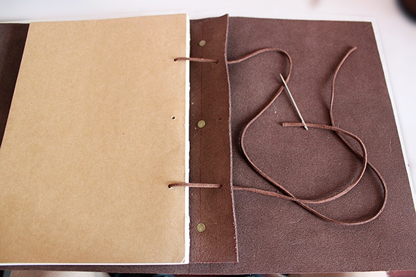 自制简单个性的复古牛皮日记本详细做法图解