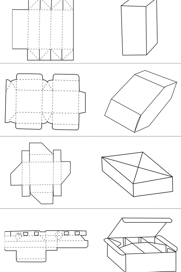 自制糖果盒图纸大全 手工纸盒收纳盒制作图解