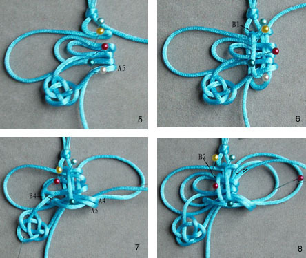 蝴蝶挂饰的DIY制作方法图片教程 中国结的编法图解
