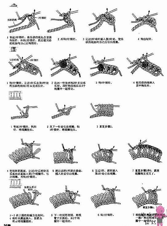 钩针的基础针法学习图解