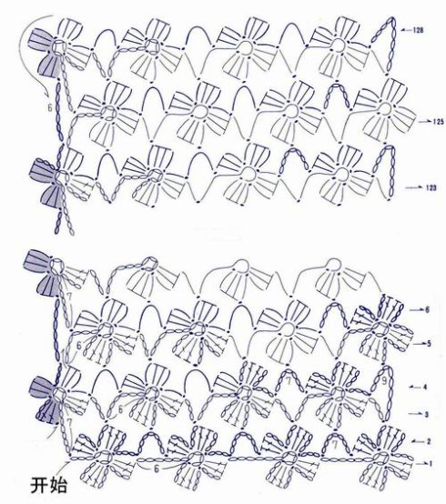 钩针：连续花形长围巾的编织方法、女生围巾的编织方法