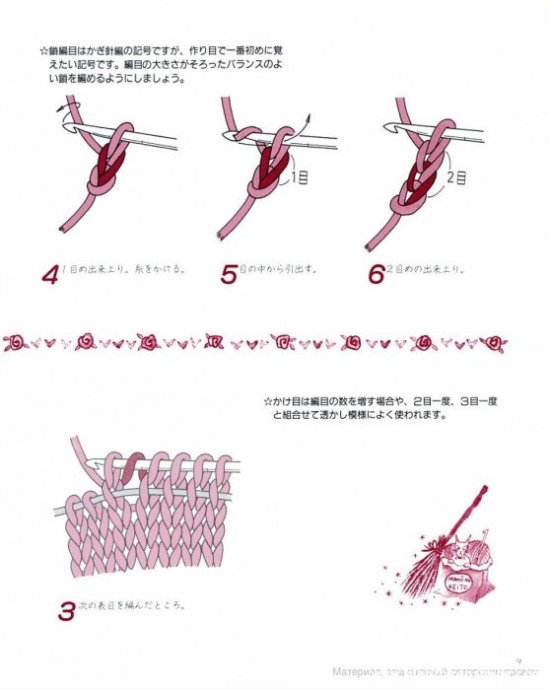 钩针编织基础钩针编制基础花样图解教程 日本一本针编织电子书扫描